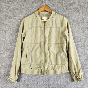 Merona Jacket Womens Olive Green Full Zip Medium Utility Military